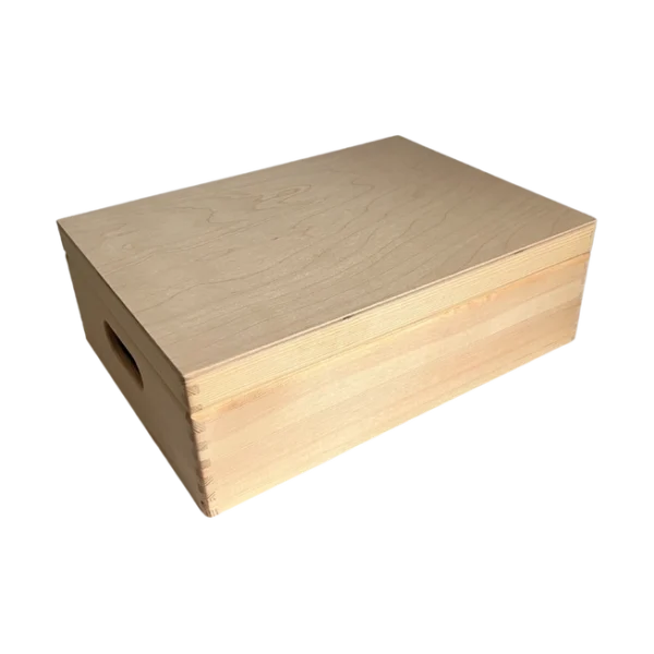 Houten bewaarbox laag